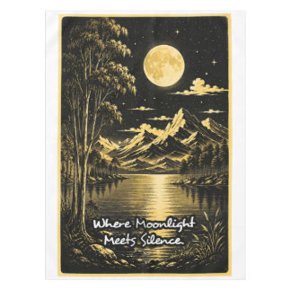 Where Moonlight Meets Silence Serene Nightscape Tablecloth