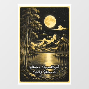 Where Moonlight Meets Silence Serene Nightscape Window Cling