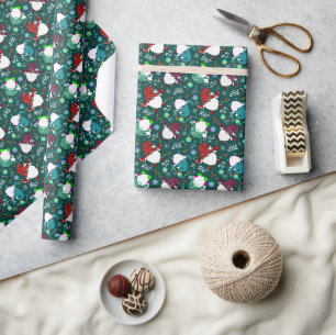 Where My Gnomies At? Wintergreen Christmas Gnome Wrapping Paper
