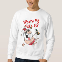 Where My HOs At? Funny Drunk Santa Xmas Custom