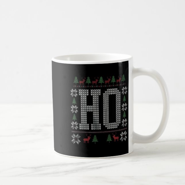 Where My Ho's At Ho Matching Couple Christmas Ugly Coffee Mug (Right)