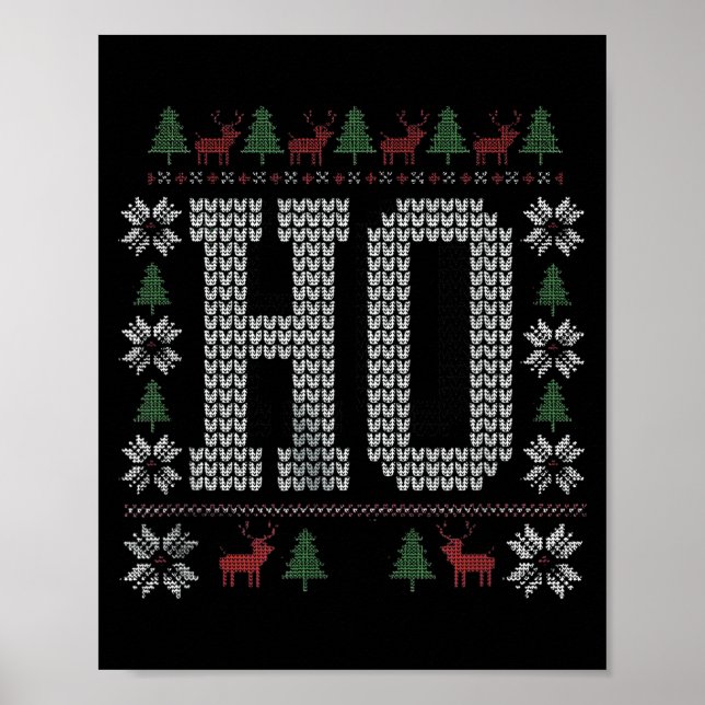 Where My Ho's At Ho Matching Couple Christmas Ugly Poster (Front)