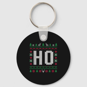 Where My Ho's At Ho Matching Couple Ugly Christmas Key Ring