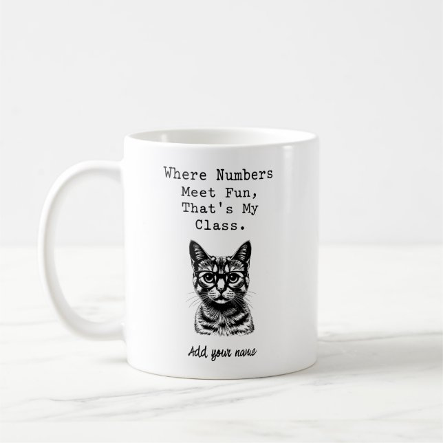 Where Numbers Meet Fun Math Class Design Coffee Mug (Left)