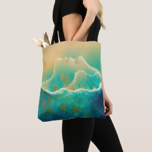 "Where Ocean Becomes Memory"  - Blue Green   Tote Bag