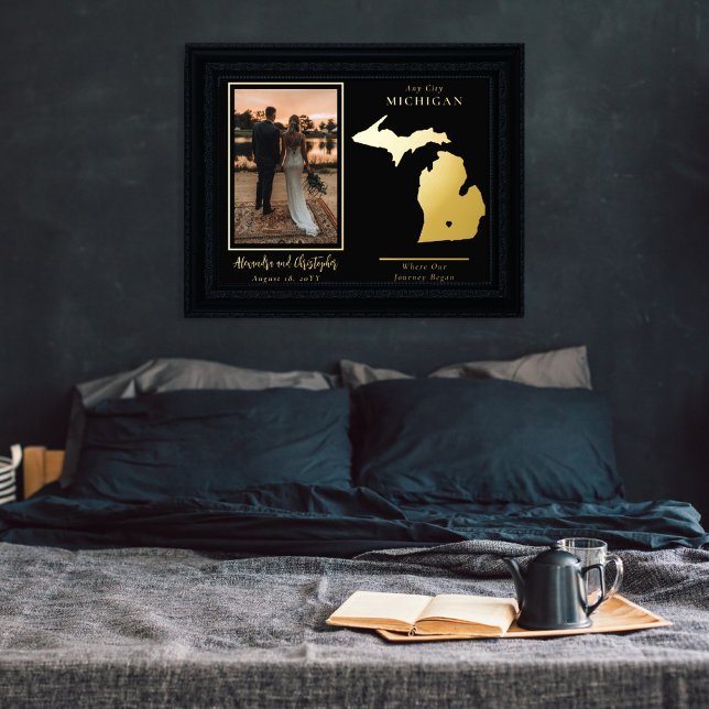 Where Our Journey Began Michigan Wedding Photo Foil Prints (Creator Uploaded)