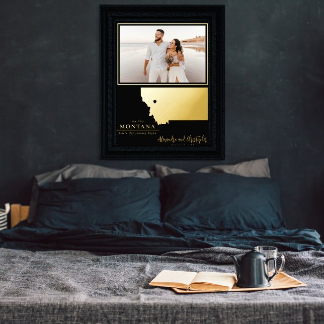 Where Our Journey Began Montana Wedding Photo Foil Prints (Creator Uploaded)