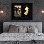 Where Our Journey Began New Jersey Wedding Photo Foil Prints<br><div class="desc">"Where Our Journey Began" wedding couple's state map and photo keepsake design with moveable heart to the location of your wedding or other memorable occasion. To move the heart location, simple click "Personalise" and then "Customise" and drag the heart to the location of your choice. Other states available in our...</div>