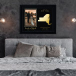 Where Our Journey Began New York Wed Photo Foil Prints<br><div class="desc">"Where Our Journey Began" wedding couple's state map and photo keepsake design with moveable heart to the location of your wedding or other memorable occasion. To move the heart location, simple click "Personalise" and then "Customise" and drag the heart to the location of your choice. Other states available in our...</div>