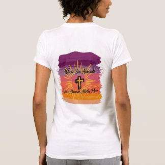 Where Sin Abounds Cross Sunset Script T-Shirt