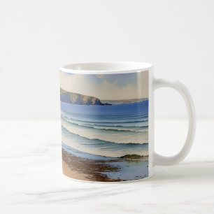 “Where Sky Meets Quiet Sand” – Devon Seascape Coffee Mug