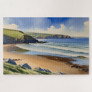 “Where Sky Meets Quiet Sand” – Devon Seascape Jigsaw Puzzle