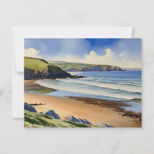 “Where Sky Meets Quiet Sand” – Devon Seascape Postcard