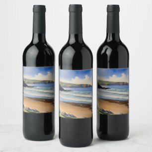 “Where Sky Meets Quiet Sand” – Devon Seascape Wine Label