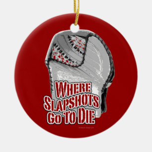 Where Slapshots Go To Die (Hockey) Ceramic Tree Decoration