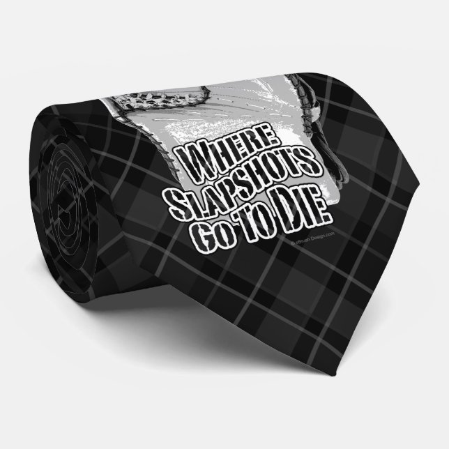 Where Slapshots Go To Die (Hockey) Tie (Rolled)