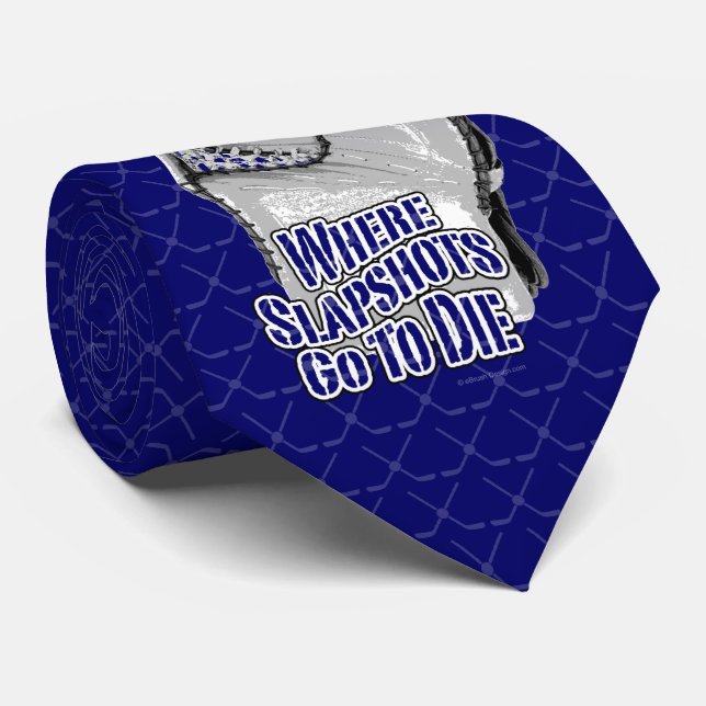 Where Slapshots Go To Die (Hockey) Tie (Rolled)