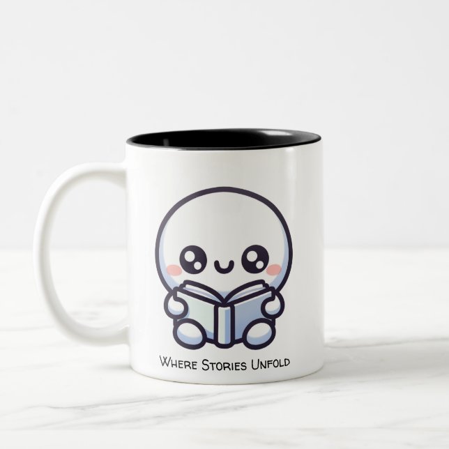 Where Stories Unfold Two-Tone Coffee Mug (Left)