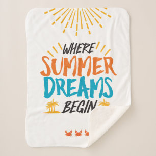 Where Summer Dreams Begin Tropical Paradise Sherpa Blanket
