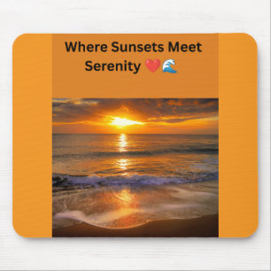 Where Sunsets Meet Serenity ❤️🌊 Mouse Mat