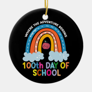 Where The Adventure Begins 100th Days Smarter  Ceramic Tree Decoration