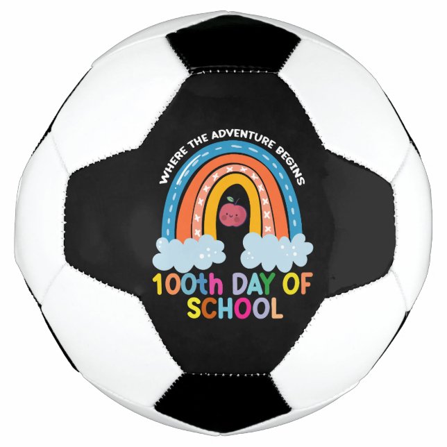 Where The Adventure Begins 100th Days Smarter  Football (Front)