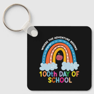 Where The Adventure Begins 100th Days Smarter  Key Ring