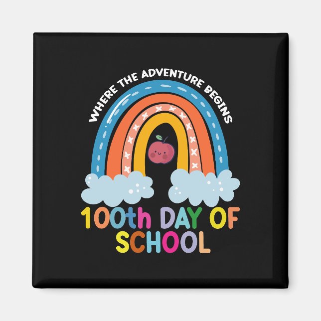 Where The Adventure Begins 100th Days Smarter  Magnet (Front)