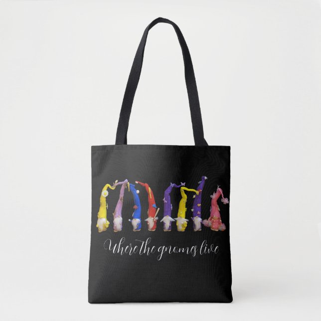 Where the gnomes live  tote bag (Front)