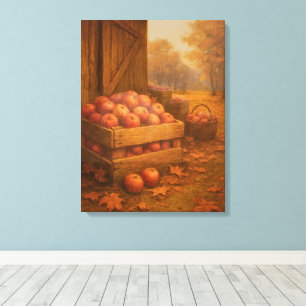 Where the Harvest Waits - Rustic Harvest Scene Canvas Print