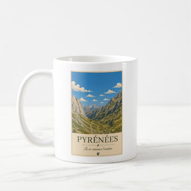 Where the Journey Begins – Pyrénées Coffee Mug (Left)