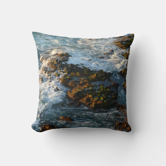 Where the Ocean Meets the Rocks Cushion (Front)