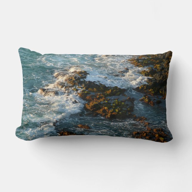 Where the Ocean Meets the Rocks Lumbar Cushion (Front)