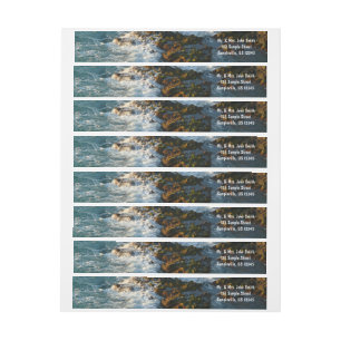 Where the Ocean Meets the Rocks Wrap Around Label