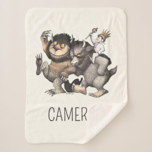 Where the Wild Things   Add Your Name Sherpa Blanket