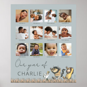 Where the Wild Things Are - 12 Month Photo Collage Poster
