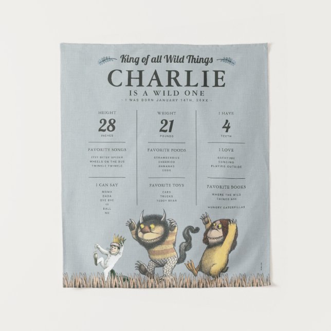 Where the Wild Things Are - 1st Birthday Milestone Tapestry (Front)