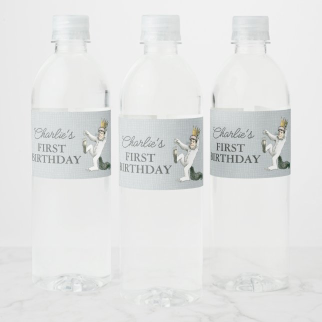 Where the Wild Things Are 1st Birthday Water Bottle Label (Bottles)