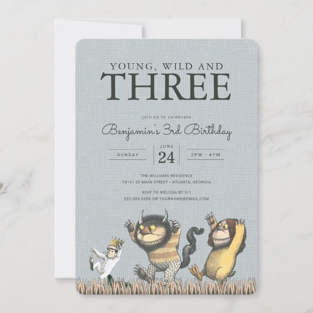 Where the Wild Things Are 3rd Birthday Invitation (Front)