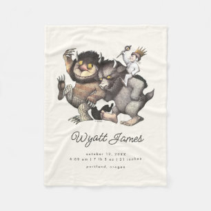 Where the Wild Things Are   Birth Stats Fleece Blanket