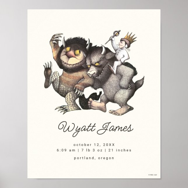 Where the Wild Things Are | Birth Stats Poster (Front)