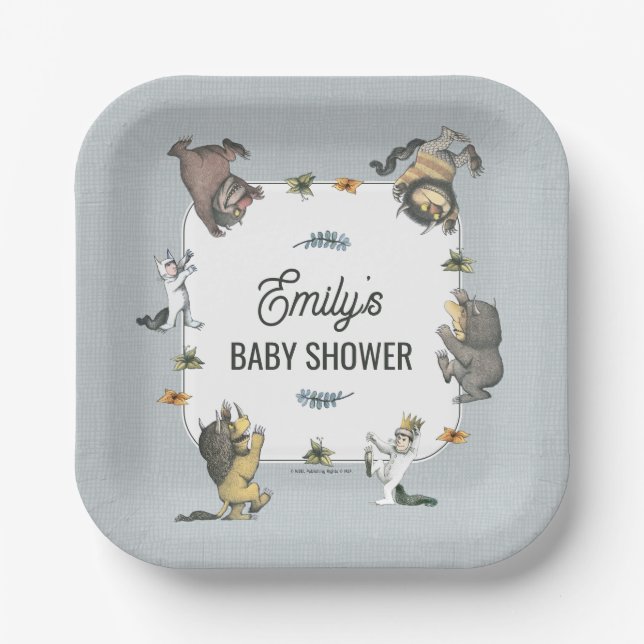 Where the Wild Things Are Character Baby Shower Paper Plate (Front)