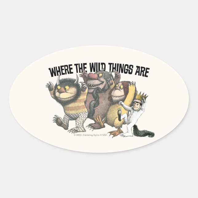 Where the Wild Things Are Characters & Logo Oval Sticker (Front)