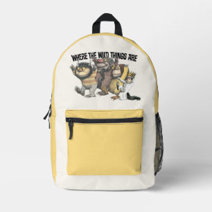 Where the Wild Things Are Characters & Logo Printed Backpack
