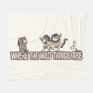 Where the Wild Things Are Characters on Logo Fleece Blanket