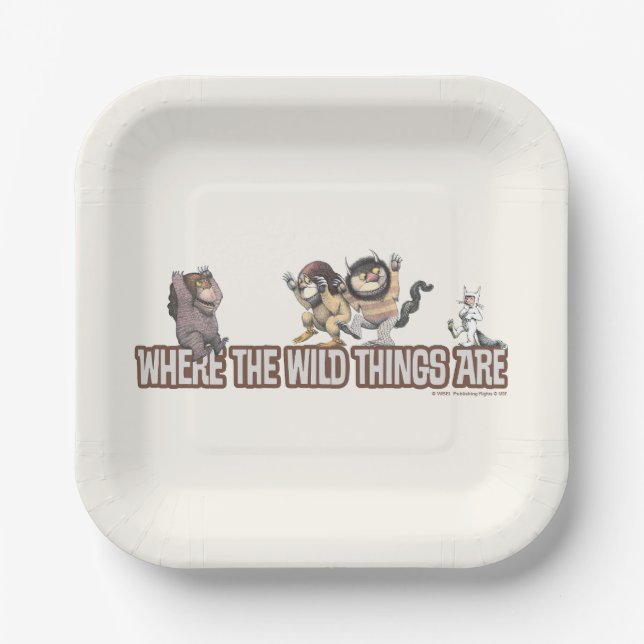 Where the Wild Things Are Characters on Logo Paper Plate (Front)