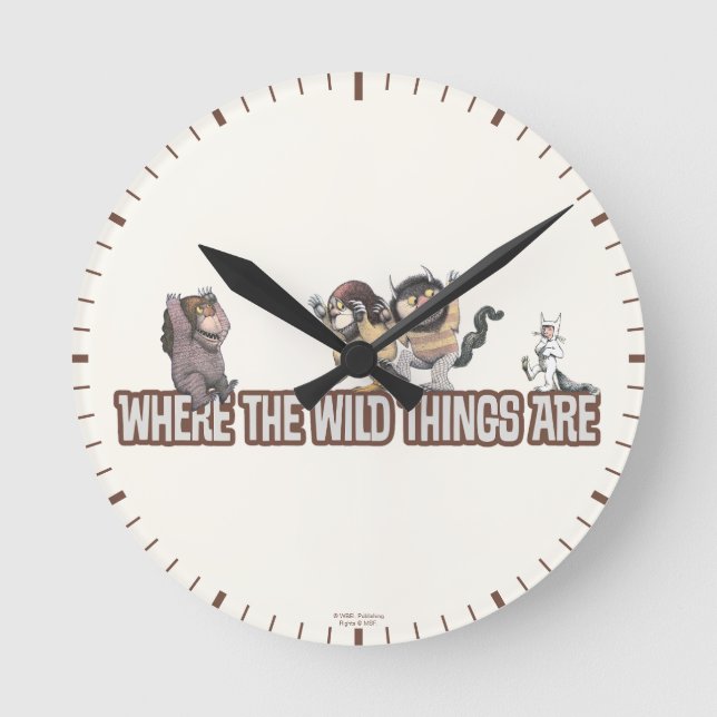 Where the Wild Things Are Characters on Logo Round Clock (Front)