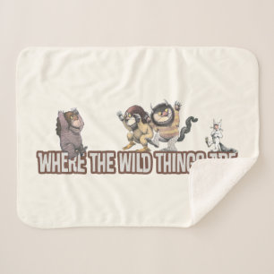 Where the Wild Things Are Characters on Logo Sherpa Blanket