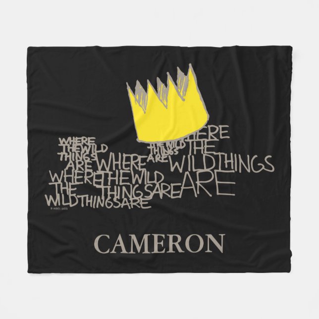 Where the Wild Things Are | Crown | Add Your Name Fleece Blanket (Front (Horizontal))