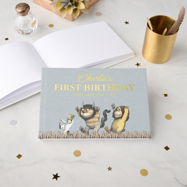 Where the Wild Things Are First Birthday Guest Book (Front Open)
